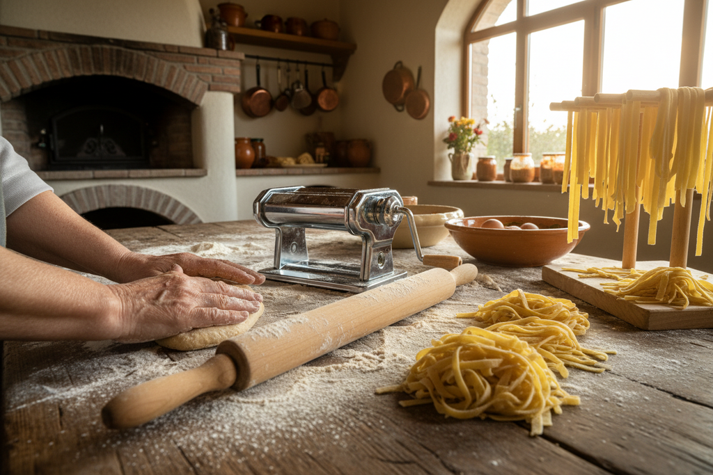 Pasta artigianale pugliese fatta a mano con semola di grano duro, tradizione gastronomica della Puglia